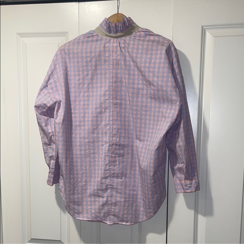A SHIRT THING Penelope Pink Check blouse top medium - Picture 4 of 16